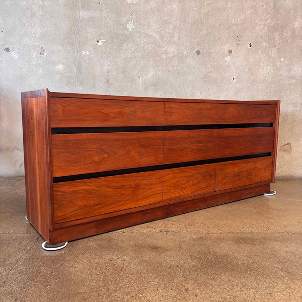 Dillingham "Esprit" Nine Drawer Dresser w/ Original Oil Finish - Walnut Wood
