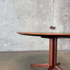 Mid Century Modern Round Walnut Dining Table