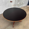 Mid Century Modern Round Walnut Dining Table