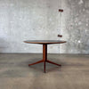 Mid Century Modern Round Walnut Dining Table
