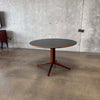 Mid Century Modern Round Walnut Dining Table