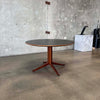 Mid Century Modern Round Walnut Dining Table