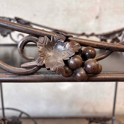 Vintage Woodard Wrought Iron Vine & Grapes Garden/Patio/Bar/Tea Cart