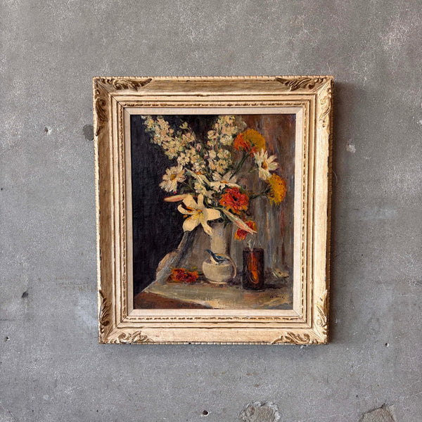 Signed Gilman Still Life Oil on Canvas Framed