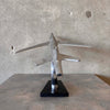 Mid Century Modern Aluminum Jet Sculpture on Wood Base