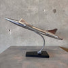 Mid Century Modern Aluminum Jet Sculpture on Wood Base