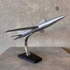 Mid Century Modern Aluminum Jet Sculpture on Wood Base