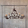 Vintage Wrought Iron Hanging Six Light Fixture