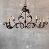 Vintage Wrought Iron Hanging Six Light Fixture