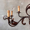 Vintage Wrought Iron Hanging Six Light Fixture