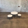 Set of Three Iron + Marble Nesting Coffee Tables by Pottery Barn