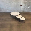 Set of Three Iron + Marble Nesting Coffee Tables by Pottery Barn