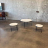 Set of Three Iron + Marble Nesting Coffee Tables by Pottery Barn