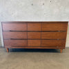 Mid Century Modern L.A. Period Furniture Nine Drawer Low Dresser w/ Mirror