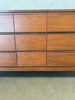 Mid Century Modern L.A. Period Furniture Nine Drawer Low Dresser w/ Mirror