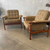 Pair of "Wiki" Lounge Chairs in Walnut by Illum Wikkelso