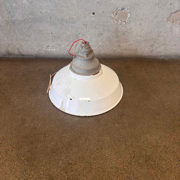 Vintage Industrial Enamel Lamp (Untested)