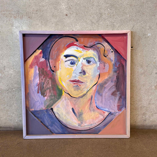 1970's Acrylic Portrait By Judith Turner Kunda