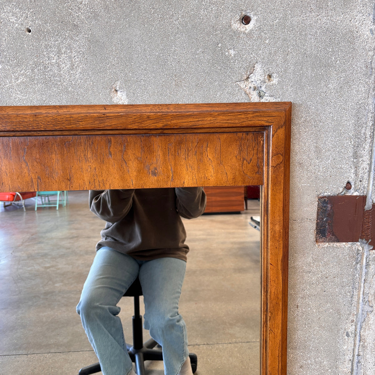 Vintage Drexel Wall Mirror Solid Wood Frame
