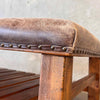 Rustic Coffee Table/Bench w/Shelf Brass Nail head Trim