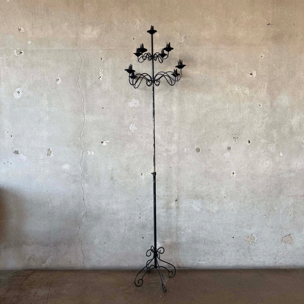 Vintage Nine Candle Telescoping Iron Candelabra