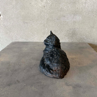 Antique Cast Iron Black Cat Door Stop