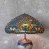 Antique Crock Dispenser Lamp With Tiffany Type Lead Glass Shade