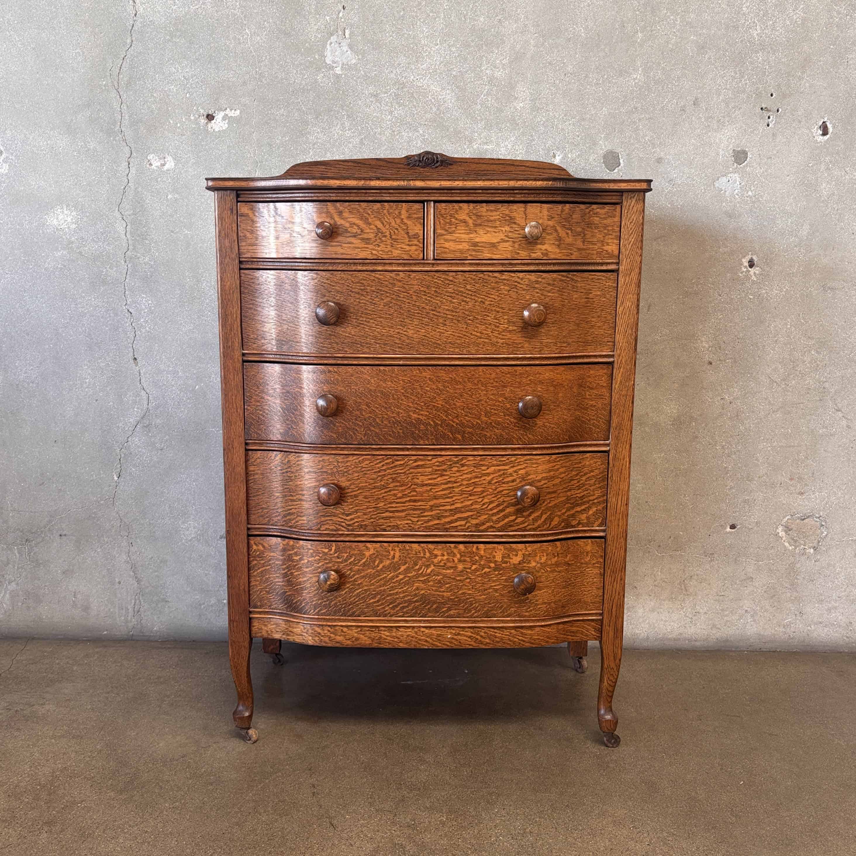 1890's Antique Tiger Oak Chest of Drawers 1890's Antique Tiger Oak Chest of Drawers