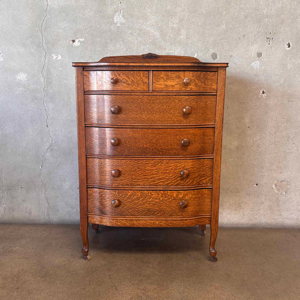 1890's Antique Tiger Oak Chest of Drawers