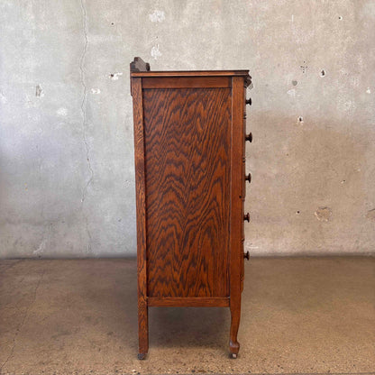 1890's Antique Tiger Oak Chest of Drawers