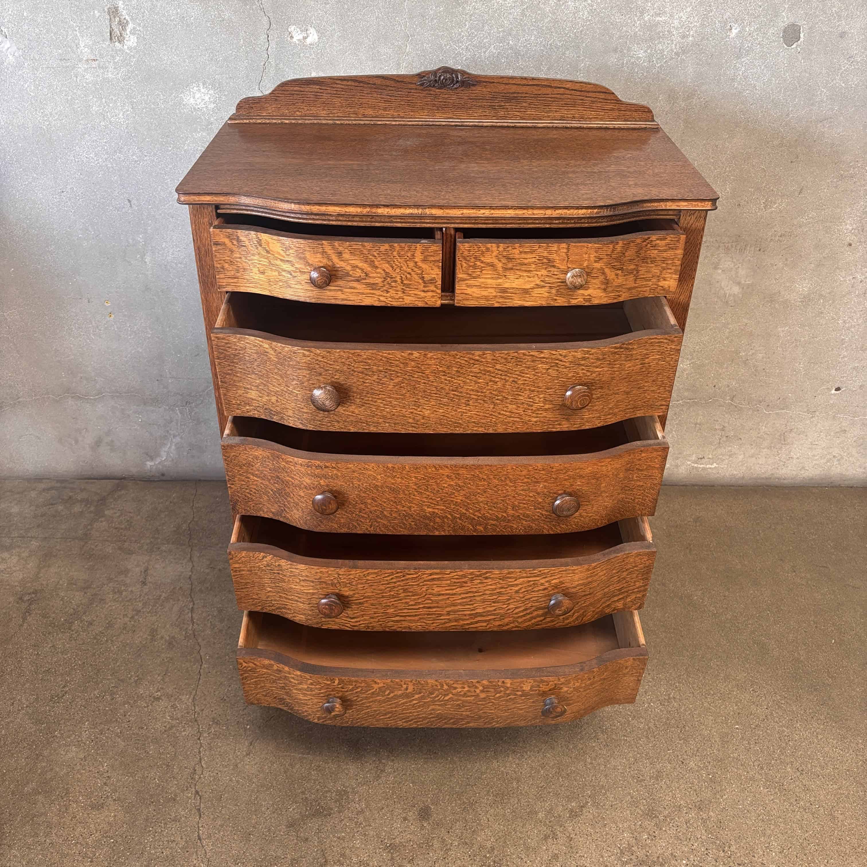 1890's Antique Tiger Oak Chest of Drawers 1890's Antique Tiger Oak Chest of Drawers