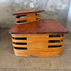 Paul Frankl Rattan Two-Tier Corner Table 1940s