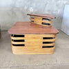 Paul Frankl Rattan Two-Tier Corner Table 1940s
