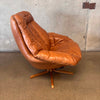Pair of Dainish Leather Swivel Chairs w/ Matching Ottomans