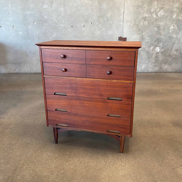 Mid Century Highboy Five-Drawer Dresser "Vega" by Morris of California