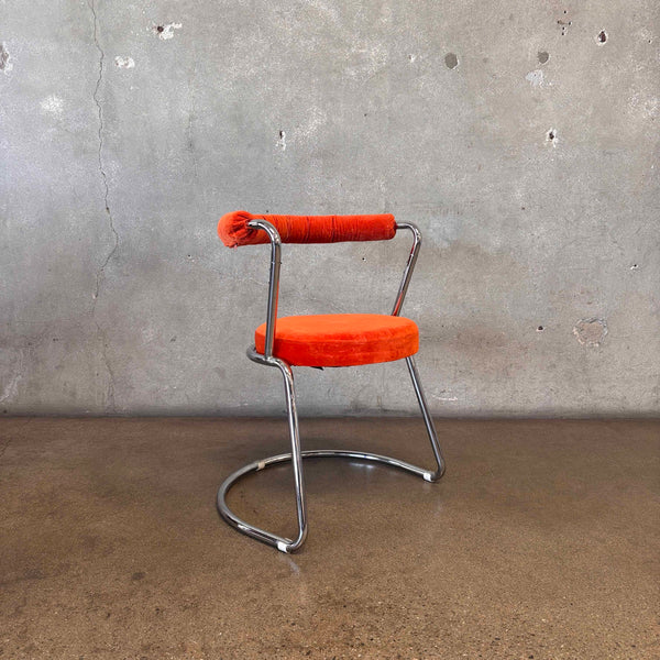 Orange & Chrome Side Chair
