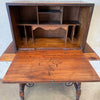 1920's Spanish Revival Drop Front Desk With Iron Stretcher