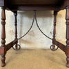 1920's Spanish Revival Drop Front Desk With Iron Stretcher