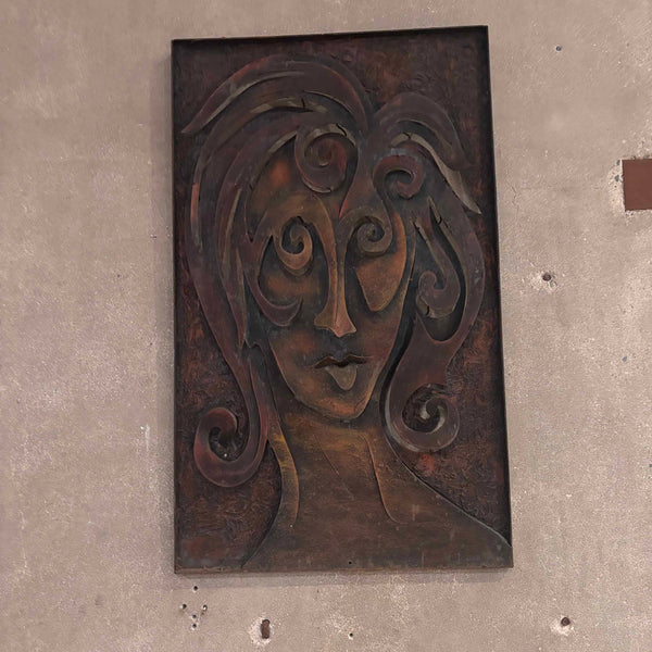 Metal & Mixed Media Woman Signed By Artist