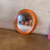 Vintage Teak Oval Beveled Mirror