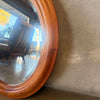Vintage Teak Oval Beveled Mirror