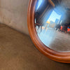 Vintage Teak Oval Beveled Mirror