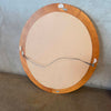 Vintage Teak Oval Beveled Mirror