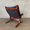 1960s Black Leather Westnofa Siesta Chair - Made in Norway