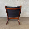 1960s Black Leather Westnofa Siesta Chair - Made in Norway
