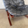 1960s Black Leather Westnofa Siesta Chair - Made in Norway