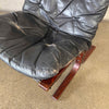 1960s Black Leather Westnofa Siesta Chair - Made in Norway