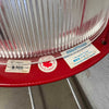 Vintage Ribbed Holophane Pendant Lamp w/ Red Metal Frame #3 - Made in Canada