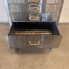 Vintage Industrial File Cabinet - Steel w/ Brass Pulls