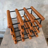 Danish Modern Nine Bottle Wine Rack In The Style Of Nissen Langaa